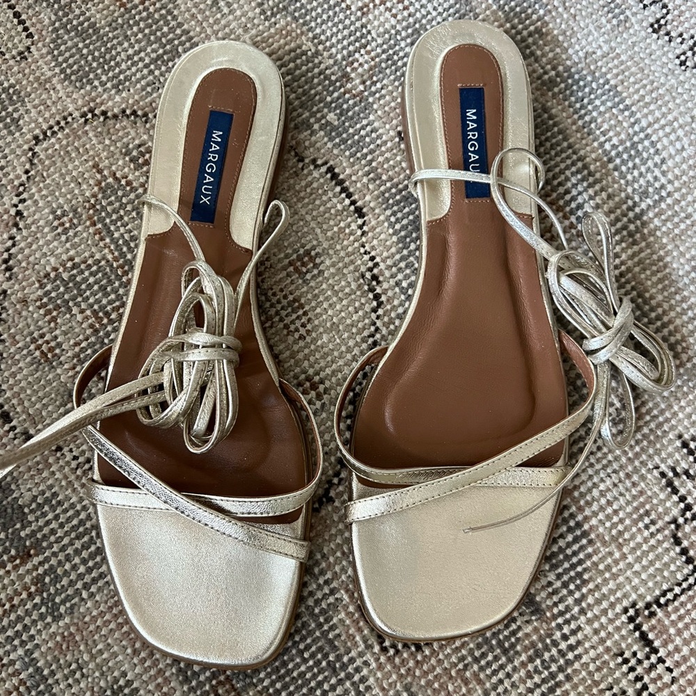 Margaux The Wrap Sandal in Champagne Nappa